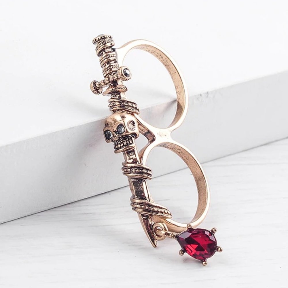 3x Indie Sword Skull Ring